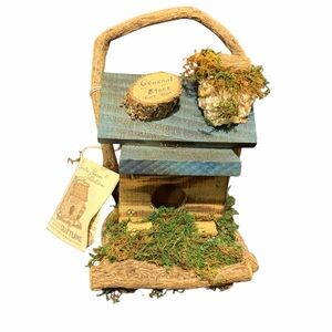 Handcrafted Rustic Birdhouse General Store Country Charm Collection Wood Moss